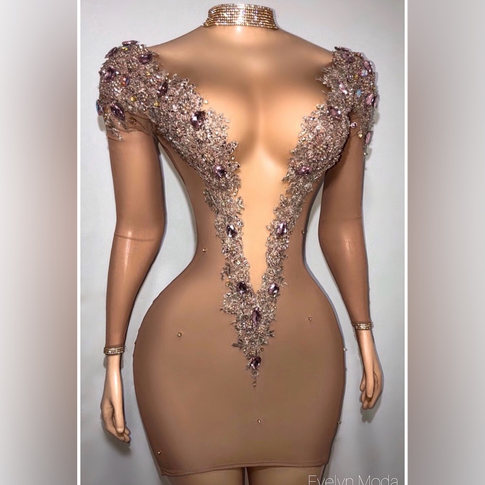 Christmas New Years Holiday Evelyn Moda Custom Made Bodycon Midi Dress